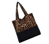 Healvian Retro Leopard Print Large Capacity Tote Bag for Women Eco Friendly Stylish Canvas Sling Handbag Portable Crossbody Purse for Work Shopping Travel Office Use