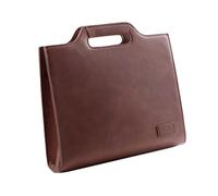 Healvian Retro Style Men's Briefcase Portfolio Bag for Business Durable PU Messenger Bag Fashion Handbag for Office Daily Use