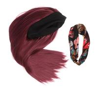 Healvian Retro Women Straight Wig Fake Hair Wig Headgear for Women Part Human Hair Front Lace