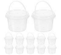 Healvian Reusable Mini Storage Buckets with Lids 0.5l Pp Food Containers for Snacks and Ice Cream 12pcs Set with Handles for Homemade Snack Preservation and Travel