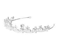 Healvian Rhinestone Bride Wedding Crown Silver Baroque Bridal Tiara Hair Accessory Party Headwear for Brides and Special Occasions