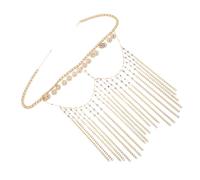 Healvian Rhinestone Headpiece Elegant Forehead Tassel Chain for Women Versatile Boho Hair Accessories for Weddings Proms and Festivals Lightweight and Comfortable Face Chain Design