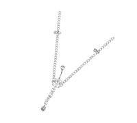 Healvian Rhinestone Waist Chain Belt Women Thin Body Chain for Jeans and Pants White Pendant Belly Button Ring Jewelry for Ladies