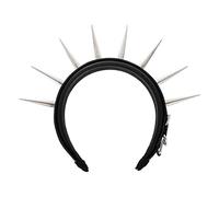 Healvian Rivet Design Metal Hair Band Punk Studded Headband Accessory Black for Music Festivals and Gothic Cosplay Women