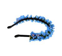 Healvian Romantic Floral Crown Headband for Women Double Sided Artificial Flowers Bridal Hair Accessory Wedding Beach Party Decorative Headband