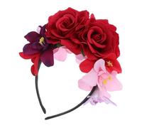 Healvian Rose Flower Crown Headband: Halloween Party Rose Flower Headband Costume Mexican Day Of The Dead Headpiece For Spooky Atmosphere