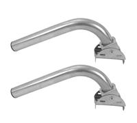 Healvian Router Pole Mounting Bracket with Adjustable Arms 2pcs Stainless Steel J Shaped and Multiple Standard Screw Holes Quick Installation for Directional Antennas and Weather Stations