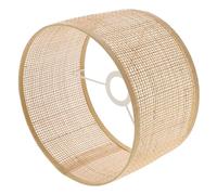 Healvian Rustic Style Rattan Lampshade Hanging Lamp Cover Square Weave Pattern, Decorative Ceiling Lamp Shade for Home Decoration, Protects Eyes Elegant and Creative Design