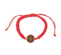 Healvian Saint Benedict Handmade Braided Bracelet Red Adjustable String Christian Bracelet for Men and Women Faith Wristband Religious Jewelry