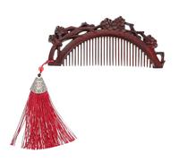 Healvian Sandalwood Mini Hair Comb with Carved Plum Blossom Pattern Static Pocket Travel Brush for Women Soothing Scalp Massage and Grooming Chinese Style Portable Comb Gift