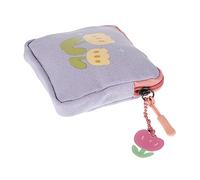 Healvian Sanitary Napkin Storage Bag Coin Purse Purple Tulip Flower Pattern Nursing Pad Pouch Small Travel Menstrual Pad Container for Girls Students Outdoor Use