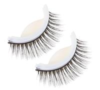 Healvian Self-adhesive False Eyelashes 3d Natural Look Soft Plastic Fake Lashes with Spare Glue Strips for Daily Use and Party Comfortable to Wear Black