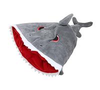 Healvian Shark Hood Cone Headgear Funny Party Hat Warm Cartoon Costume Photo Prop for Adults Adorable Grey Carnival Accessory
