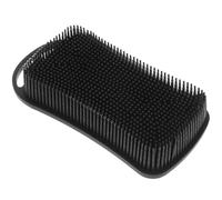 Healvian Silicone Body Scrubber for Men Double-Sided Large Square Shower Brush Black, Exfoliating Skin Scrubber and Gentle Beard Brush for Bathing and Face Washing