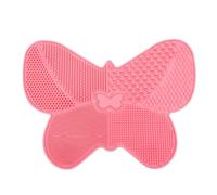 Healvian Silicone Butterfly Shape Beauty Brush Cleaning Pad Suction Cup Pink Makeup Brush Cleaning Tool for Professional