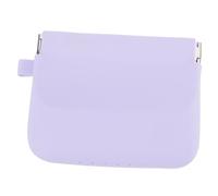 Healvian Silicone Denture Case Portable Retainer Storage Box with Safety Lock Closure Breathable and Scratch Durable Silicone Material for Travel and Daily Use Purple Color