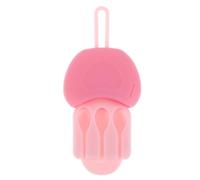 Healvian Silicone Lip Brush Storage Case Mini Organizer for Makeup Artists Portable Travel Holder Hanging Strap Pink for Women and Girls Protects Lip Brushes During Travel