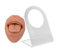 Healvian Silicone Mouth Model with Tongue for Piercing Practice Flexible Fake Face Training Tool for Body Piercings Display and Teaching for Beginners and Professionals