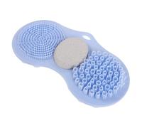 Healvian Silicone Shower Foot Scrubber Mat with Suction Cups for Bathroom and Shower, Multi-Functional Cleaning and Hands-Free Back Scrubbing, Exfoliating Foot Massager Mat in Blue, Size