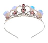 Healvian Silver Seashell Mermaid Crown Headband for Girls Featuring Alloy and Rhinestone Materials, Delicate Handcraft Design with Ocean Theme and Dreamy Princess Look, Halloween and Daily
