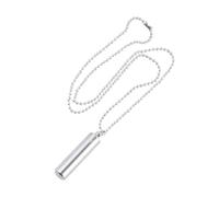 Healvian Silver Stainless Steel Cylinder Memorial Pendant Necklace for Men and Women Keepsake Urn Necklace with Chain Multipurpose Ashes Pill Holder Jewelry