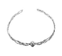 Healvian Silver Thorn Crown Headband with Rhinestones Lightweight Gothic Cosplay Headdress for Queen Costume Accessories Halloween Party Bridal Hairpiece