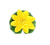 Healvian Simulation Water Lilies Floating Lotus Flower Yellow Plastic 6Pcs Artificial Pond Plants Small Ring for Indoor Water Garden Decoration