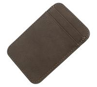 Healvian Slim Pu Card Holder Wallet for Men - Mini Vertical Business Credit Id Card Case with Multi Slots, Deep Gray, Lightweight Travel and Outdoor Organizer