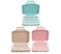 Healvian Small Pill Organizer Box 3Pcs Travel Pocket Removable 3 Compartments Portable Daily Mini Pill Case Holder for Purse Fish Oil