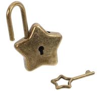 Healvian Small Star-Shaped Padlock with Key for Notebook Security, Zinc Alloy Sturdy Mini Lock with Reliable Protection and Easy to Carry, for Backpacks and Diaries