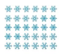 Healvian Snowflake DIY Patches 30Pcs Blue Iron-On Fabric Appliques for Christmas Clothes, Shoes, and Hat Accessories, for Craft Projects