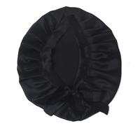 Healvian Solid Color Real Silk Sleeping Hair Cap for Women Simple Material for Comfortable Fit for Hair While Sleeping Black