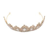 Healvian Sparkling Rhinestone Tiara Crown Headband for Brides Elegant Bridal Headpiece for Weddings Birthdays and Special Occasions Timeless Golden Design for Princess Costume and Queen