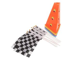 Healvian Sports Training Cones with Flags for Field Use, Pe Material, Cone with Holes and Thickened Base, Flexible Layout for Early Morning Sessions and Artificial Turf