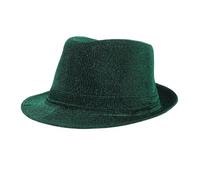 Healvian St Patricks Day Sequin Fedora Hat Velvet Breathable Unisex Cowboy Party Accessory for Adults and Teens Irish Holiday Festival Costume Fedora