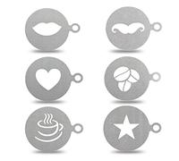 Healvian Stainless Steel Coffee Stencils Latte Art Stencils Coffee Decorating Mustache Shaped Template for Cookie,Cupcake,Cappuccino,Hot Chocolate