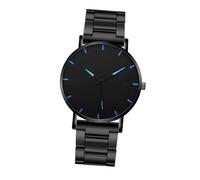 Healvian Stainless Steel Quartz Watch for Men Unique Fashion Design Elegant Casual Wrist Watch for Events and Dating Black Blue Color Premium Buckle for Easy Wear