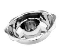 Healvian Stainless Steel Two-Flavor Hot Pot with Divider Easy to Clean Multi-Purpose Kitchen Cooking Pot for Family and Friends Gatherings Fine Workmanship Silver