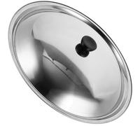 Healvian Stainless Steel Universal Wok Lid 34Cm with Heat-Resistant Handle, Splash Protection Pan Cover for Steaming and Frying Use in Kitchen