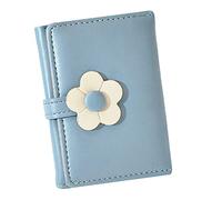 Healvian Student Wallet Cute Flower Pattern Portable Pu Purse Simple Card Bag Multi-Functional Girl Wallet Chic Coin Bag for Boys and Girls Womens Small Purse