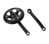 Healvian Sturdy Bicycle Crank Set with 32-tooth Chainring and Black Iron Plastic Crank Arm for Direct Power Transfer Suitable for Bike Repair and Replacement