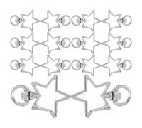 Healvian Swivel Lobster Clasp Star Shape Snap Hook 40Pcs with Key Rings for DIY Keychains Backpacks and Accessories Silver Tone