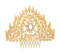 Healvian Thai Culture Crown Clip Crown Headband for Women Bridal Hair Accessories Rhinestone Tiara Fashionable Hairband