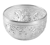 Healvian Thai Traditional Carved Bowl Silver Tin Small Serving Bowl for Meditation and Massage Essential Oil Blending Southeast Asian Style