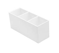 Healvian Three Compartment Makeup Brush Box Acrylic Organiser Storage Box Lids for Cosmetics Brush Display Case Makeup Pen Holder Cardboard Storage Really Useful