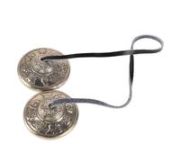Healvian Tibetan Meditation Bell Brass Yoga Percussion Instrument for Mindfulness Sound Healing Therapy Finger Cymbals Relaxation