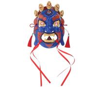 Healvian Tibetan Opera Party Mask: Hand-Carved Painted Chinese Mask For Carnival And Temple Decoration - Traditional Ethnic Role Play Supplies
