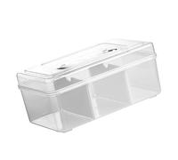 Healvian Transparent Medicine Box with Handle Portable Family Organizer Detachable Dividers for Medicine and Craft Supplies Multipurpose Storage Case for Home Use