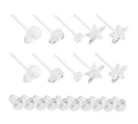 Healvian Transparent Resin Ear Studs for Women Invisible Piercing Retainers Comfortable Fit Hypoallergenic Clear Earring Backs for Sensitive Ears Stylish Everyday Jewelry