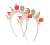 Healvian Tropical Fruit Headband Lightweight Mesh Lace Party Hairband with Sequin Pineapple and Banana Decorations for Summer Beach and Costume Performances